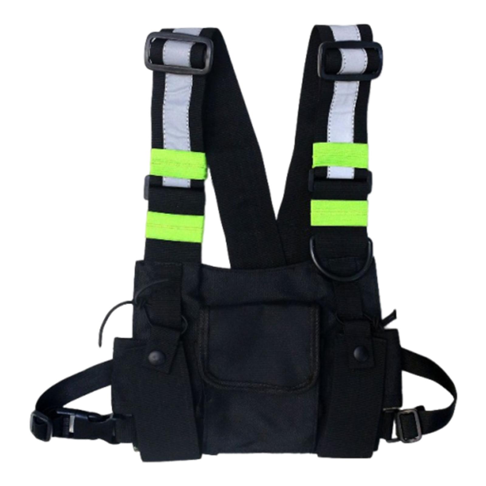 Outdoor Training Backpack Reflective Strips Multi-Pocket Vest Bag Large Capacity Reflective Vest Backpack for Fitness Backpack