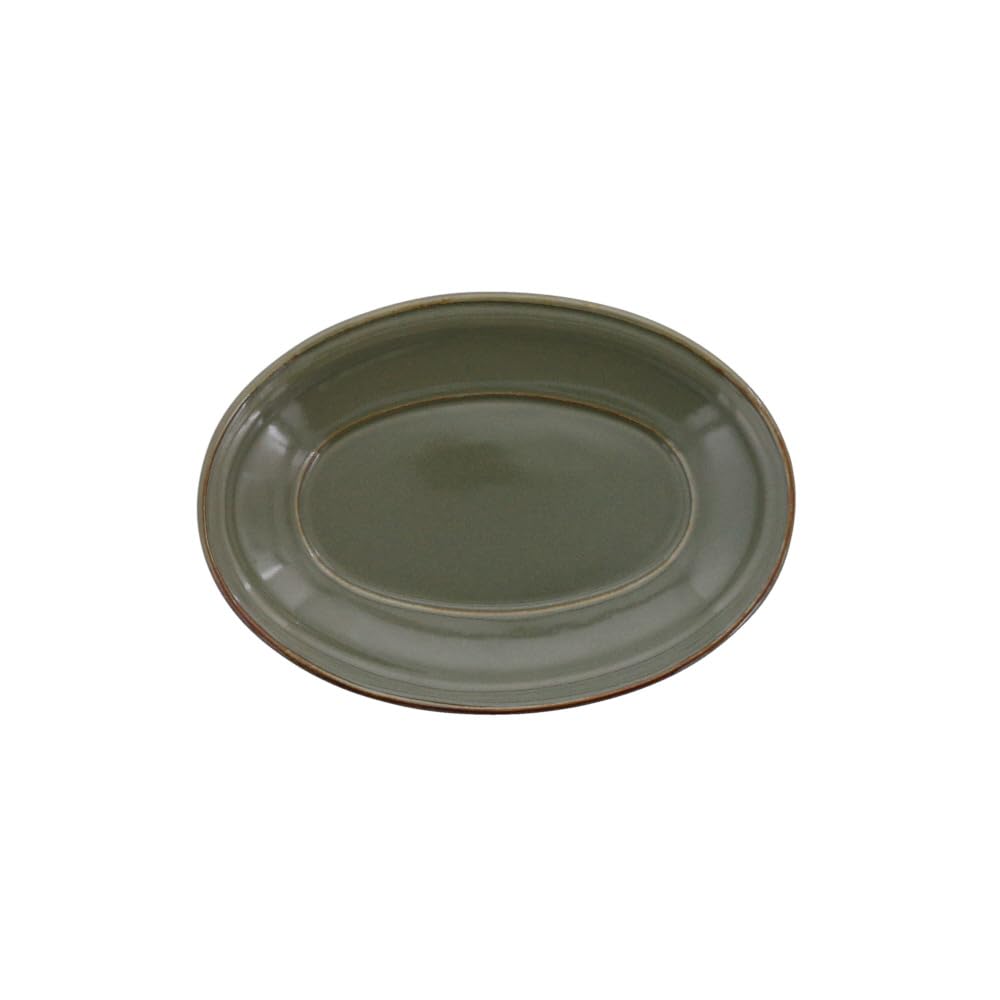 

EAST table Largo Oval Made in Dishwasher and Microwave Product Plate, Khaki, Medium, 20cm, Japan, Safe, Number 31-035-03