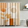 Moderner Badezimmer Duschvorhang Geometrisches Blumendesign in Beige, Orange, Weiß für Heimdekor Einfache Installation mit Hakenringen Perfek