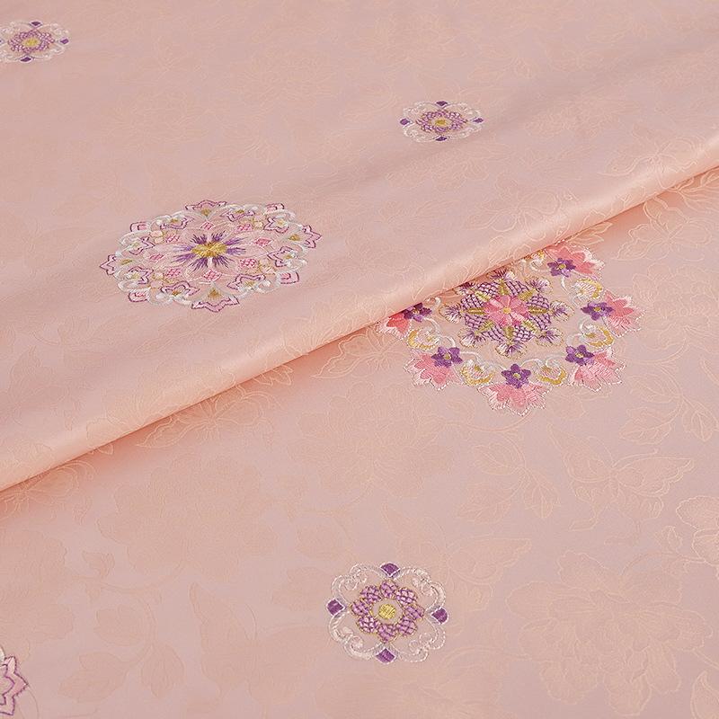 

100/300cm Chinese Style Flower Embroidered Brocade Fabric for Blouses Cheongsam Kids Wear Vests Cardigans Sewing Cloth 50x145cm