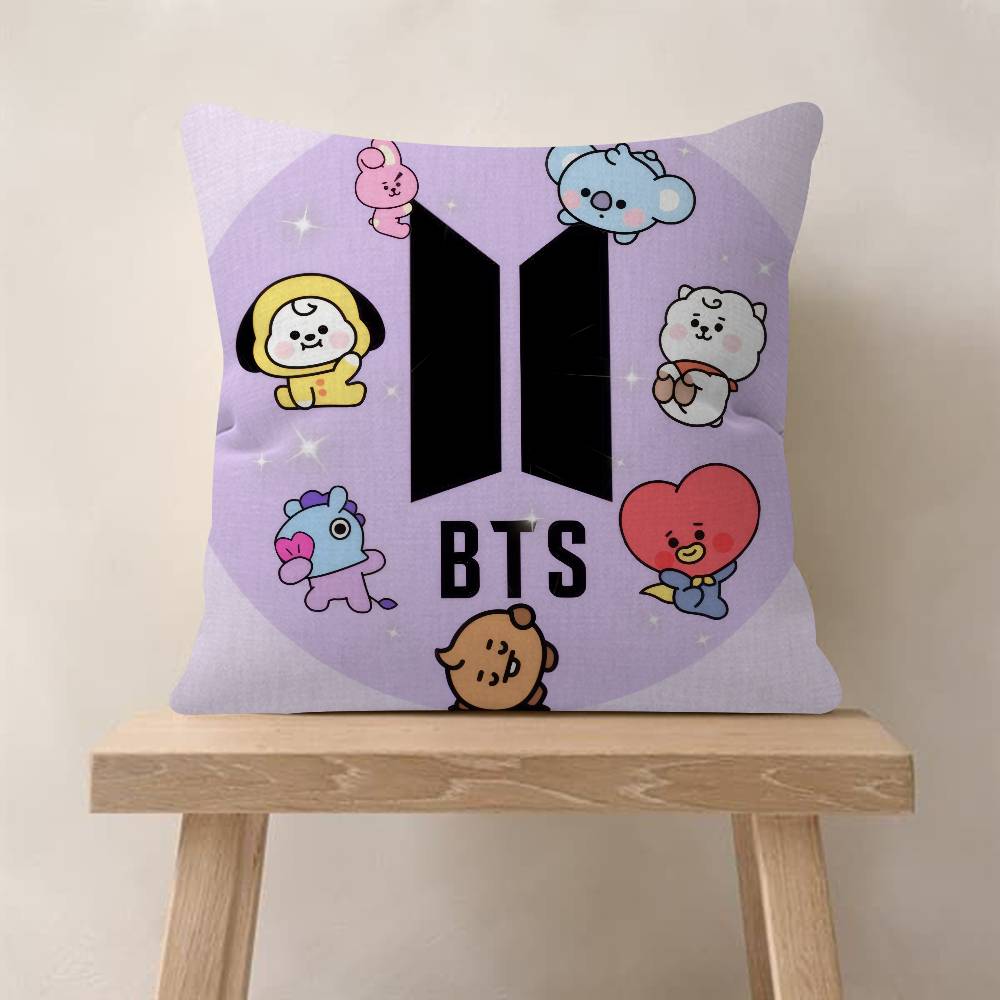 Cute Bbt21s Anime Pillowcase Toon Gift Cushion Cover Bedroom Home Sofa Chair Seat Decor Pillow Case