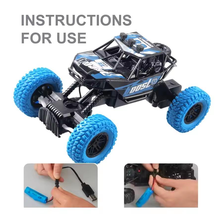 Remote Control Car Outdoor Off Road With Light Rubber Tire Climbing All Terrain Vehicle Car Model Truck Toy Gift For Kids Boy