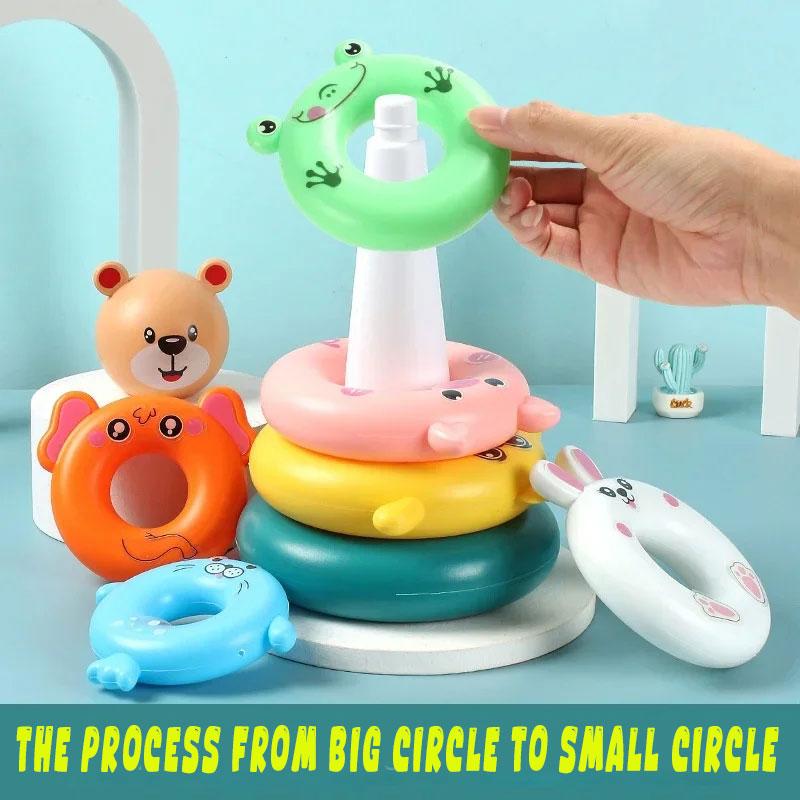 Non-Toxic New Baby Toys 0-12 Montns Puzzle Pyramid Tower Cup Stacking Toys Montessori Educational Beach Kids Pool Bathtub Toy Kids Gift