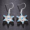 Elegant Zircon Snowflake Drop Earrings For Women Christmas Rhinestone Snowflake Pearl Earrings Gilrs Xmas New Year Party Jewelry