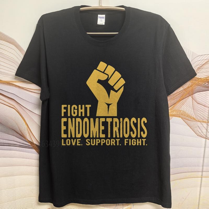 Vintage summer Boys tshirt Fight Endometriosis Love Support Fight Short Sleeve Printed Oneck Teeshirt cotton teeshirt for him