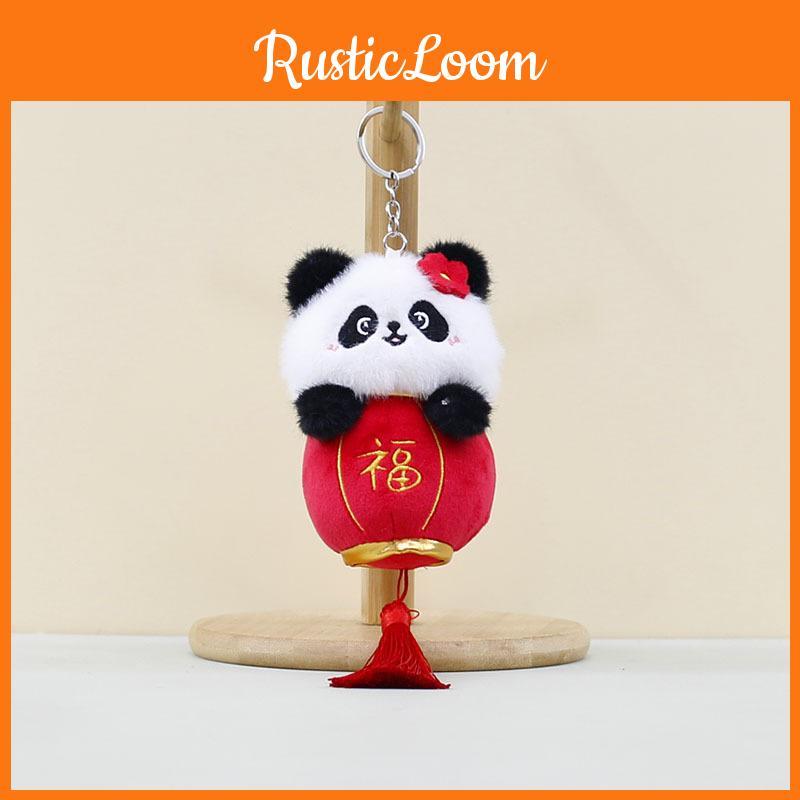 Panda Playful Lantern Plush Keychain Cuddly Stuffed Animal Charm For Your Collection