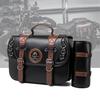 Vintage Style Motorcycle Saddlebags PU Leather Waterproof Side Bag Large Capacity Saddlebags Easy Carrying for Bike 