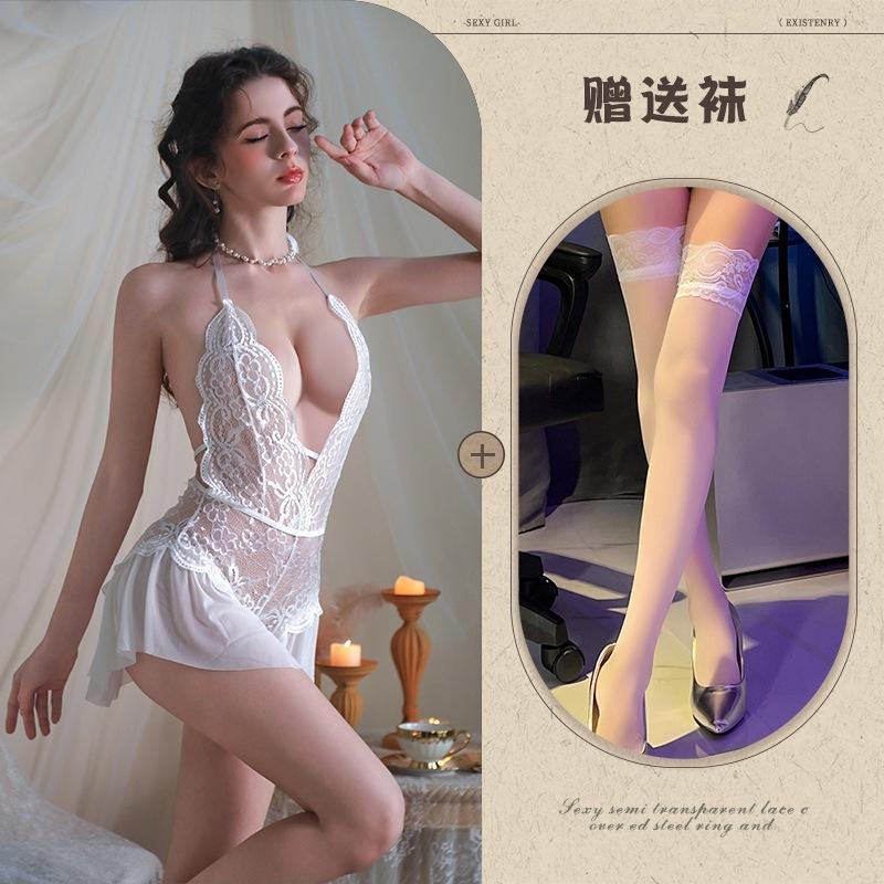 Lace sexy lingerie uniform seduction flirting onesie sexy lingerie