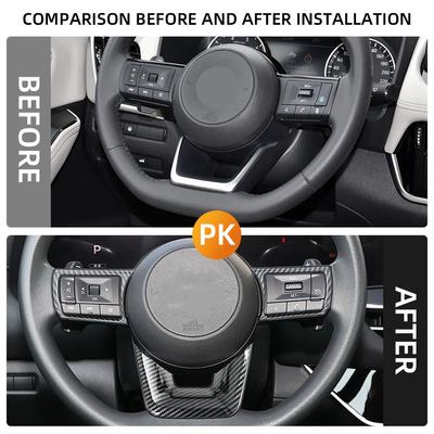 For Nissan Xtrail X-trail T33 Qashqai J12 Rogue Pathfinder Steering Wheel Panel Cover Sticker Car Interior Accessories Upgrade