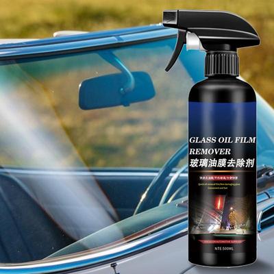 Glass Oil Film Remover 500ml Car Glass Cleaner Liquid Glass Stripper Water Stains Remover Auto Glass Polish Oil Remover Quickly