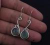 Solide 925 Sterling Silber Ohrringe Aqua Chalcedon Edelstein Damen Hängende Tropfenohrringe Geschenk für Sie