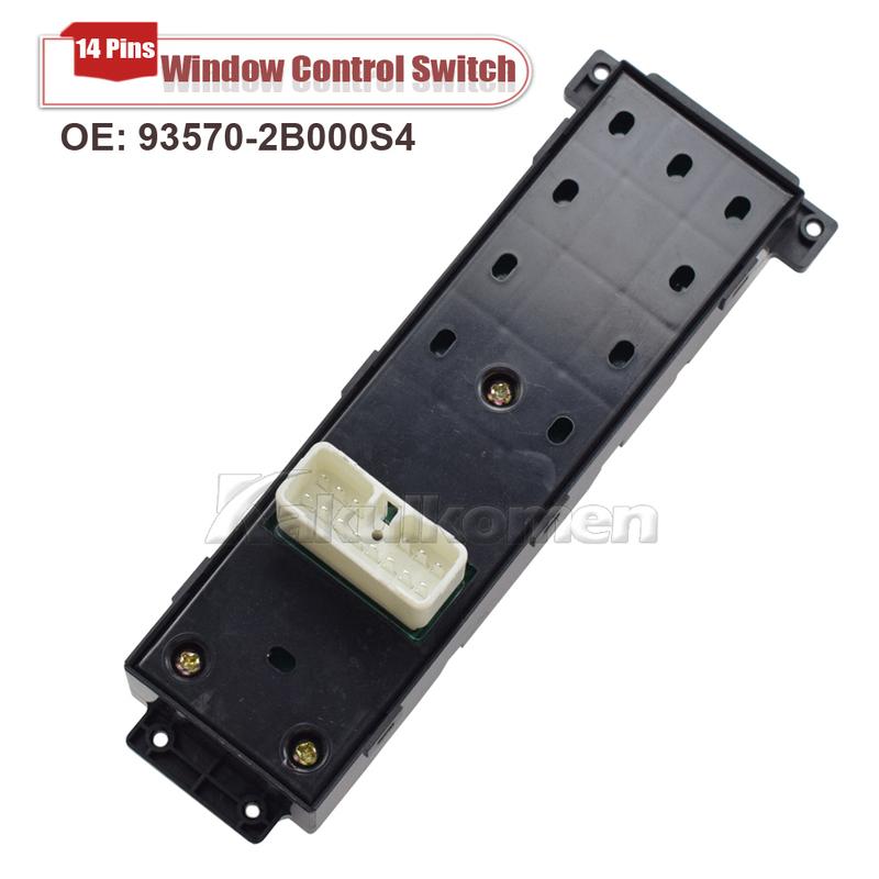 Red Light 93570-2B000S4 For Hyundai Santa Fe CM 2007-2011 Front Left Master Power Window Switch Assy 371491-110 93570-2B730