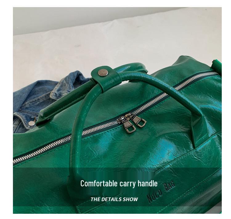 Unisexowa Torba Sportowa Duffle ze Skóry PU na Biznes, Jogę lub Pływanie - Duża Pojemność, Styl do Ręki/na Ramię