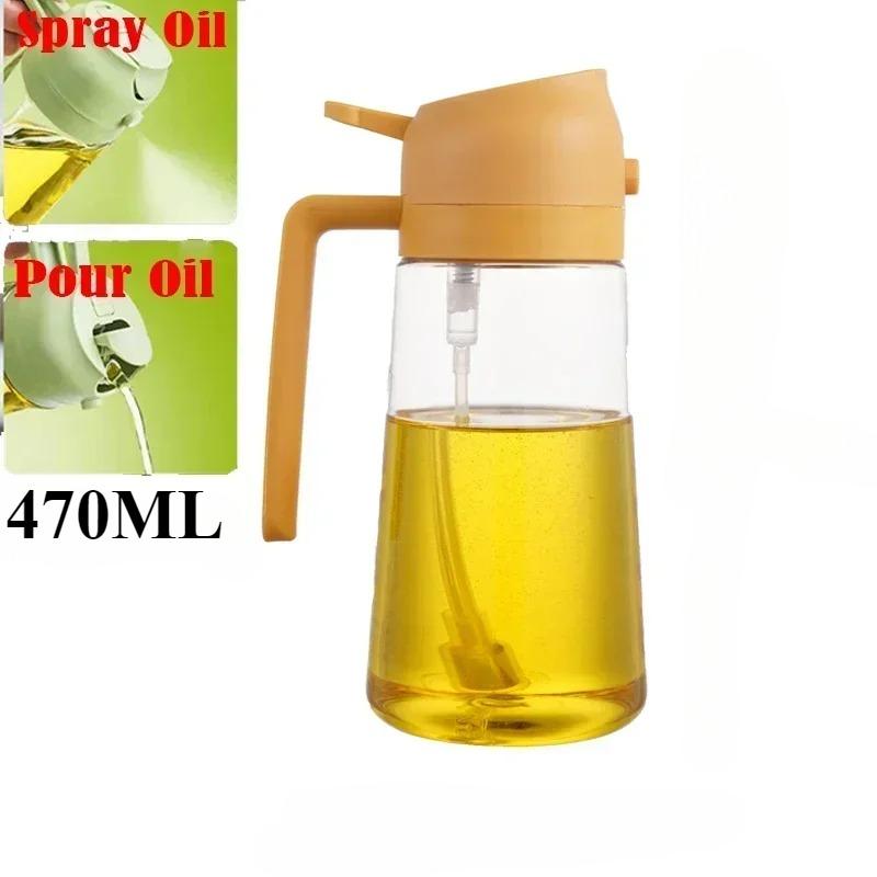 2in1 470ml Plastic Spray Oil Sprayer Bottle Spray Oil Dispenser Oil Jar Cruet BBQ Kitchen Baking Roasting Picnic Kitchen Tool