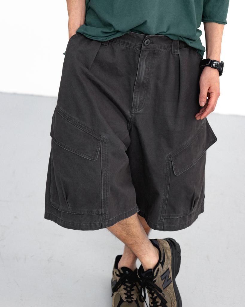 ANGLAN Structural Cargo Half Pants - Charcoal