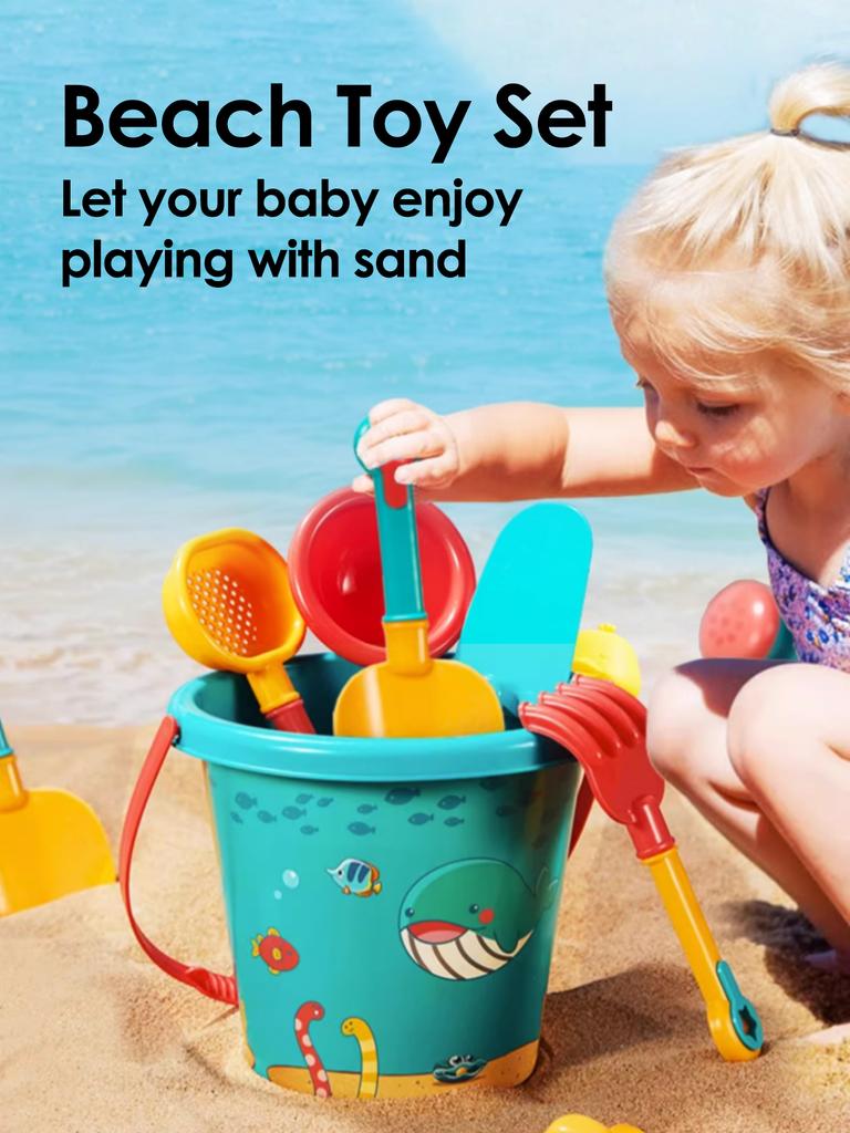 Non-Toxic 18Pcs Summer Beach Set Toys For Kids Digging Sand Plastic Bucket Watering Bottle Shovels Children Beach Water Game Toys Tools