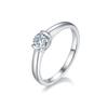 Simple Round 0.5 Carat Moissanite Ring Foreign Trade 925 Sterling Silver Wedding Ring Women'S Ring