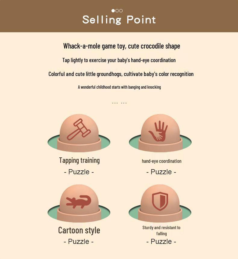 Crocodile Whack-a-Mole Brain Training Toy for Kids: Early Education Tapping Toy for Infants and Toddlers