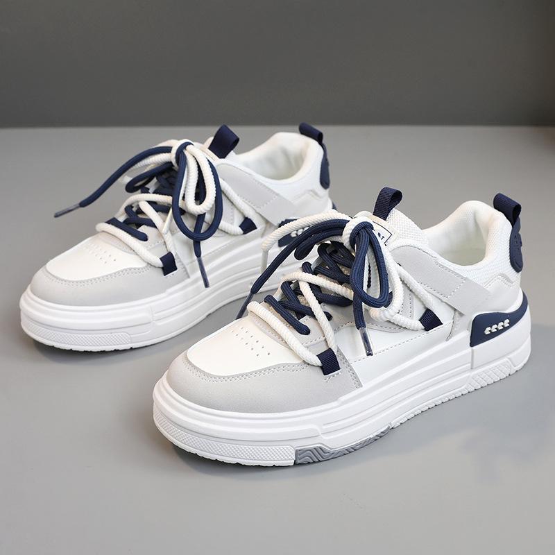 

[Customized] K1316 new little white shoes women s 2025 spring and summer board shoes sports shoes thick sole heightening college shoes 40