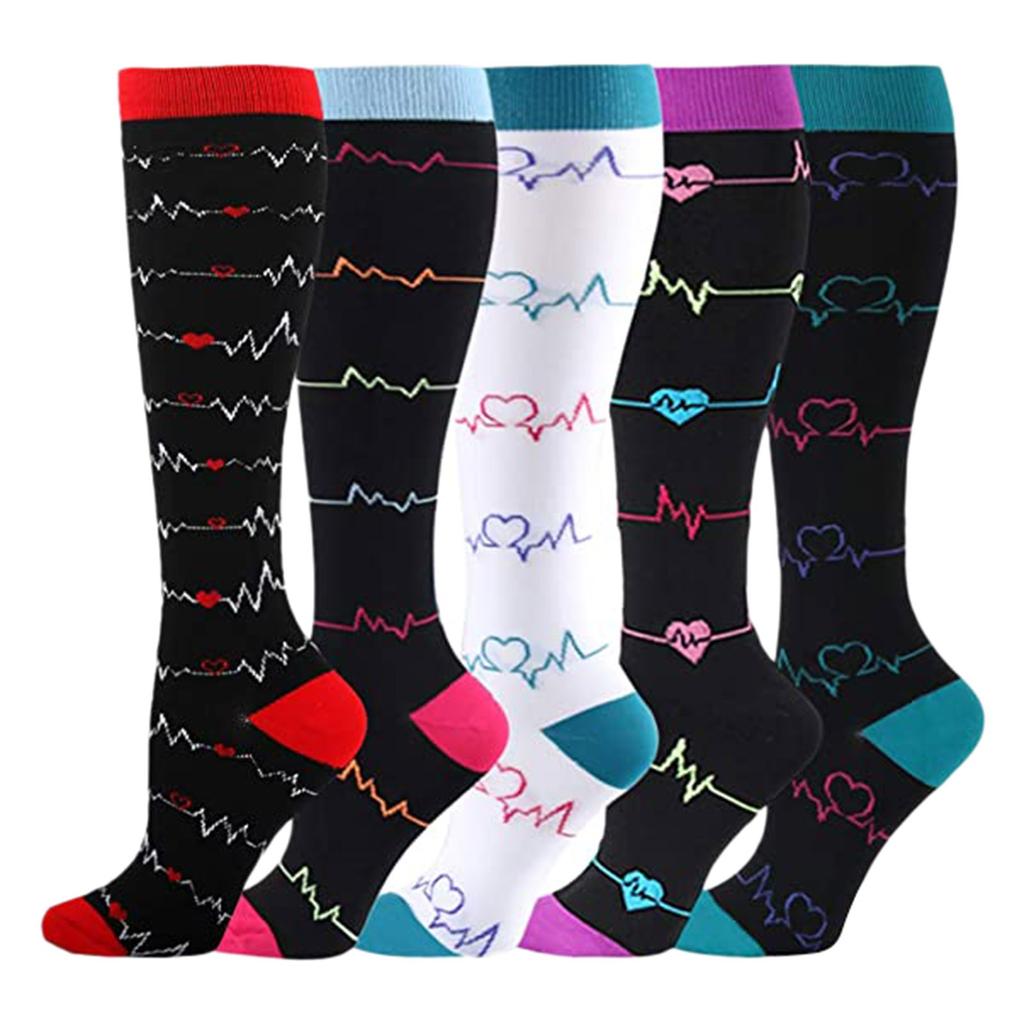 Unisex 5 Paar Socken Breite Wade Kompression Sportsocken