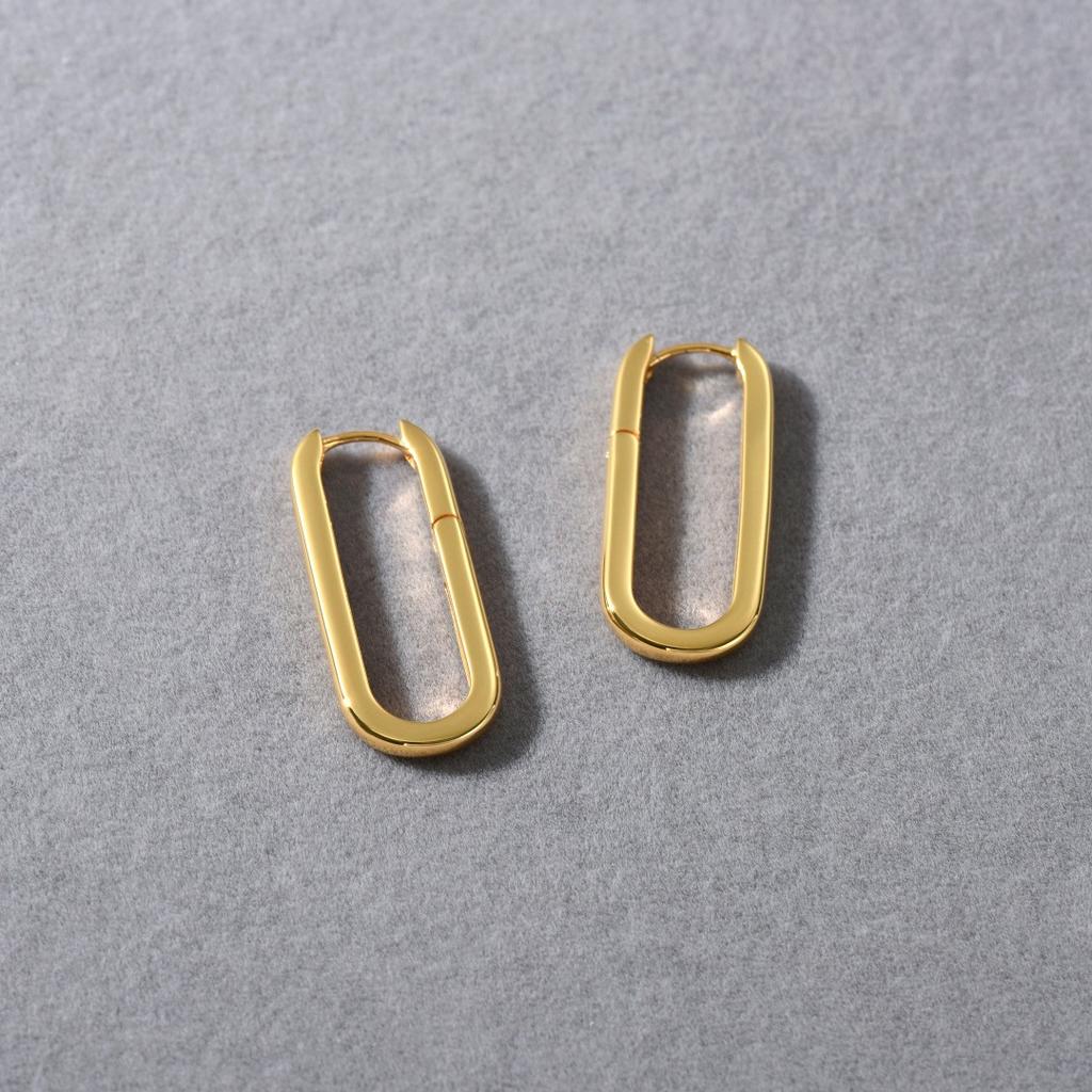 Geometric Oval U-Shaped Ear Buckle Light Luxury Fashion Earrings Simple Temperament Fashion Commuting Must Enter Earrings