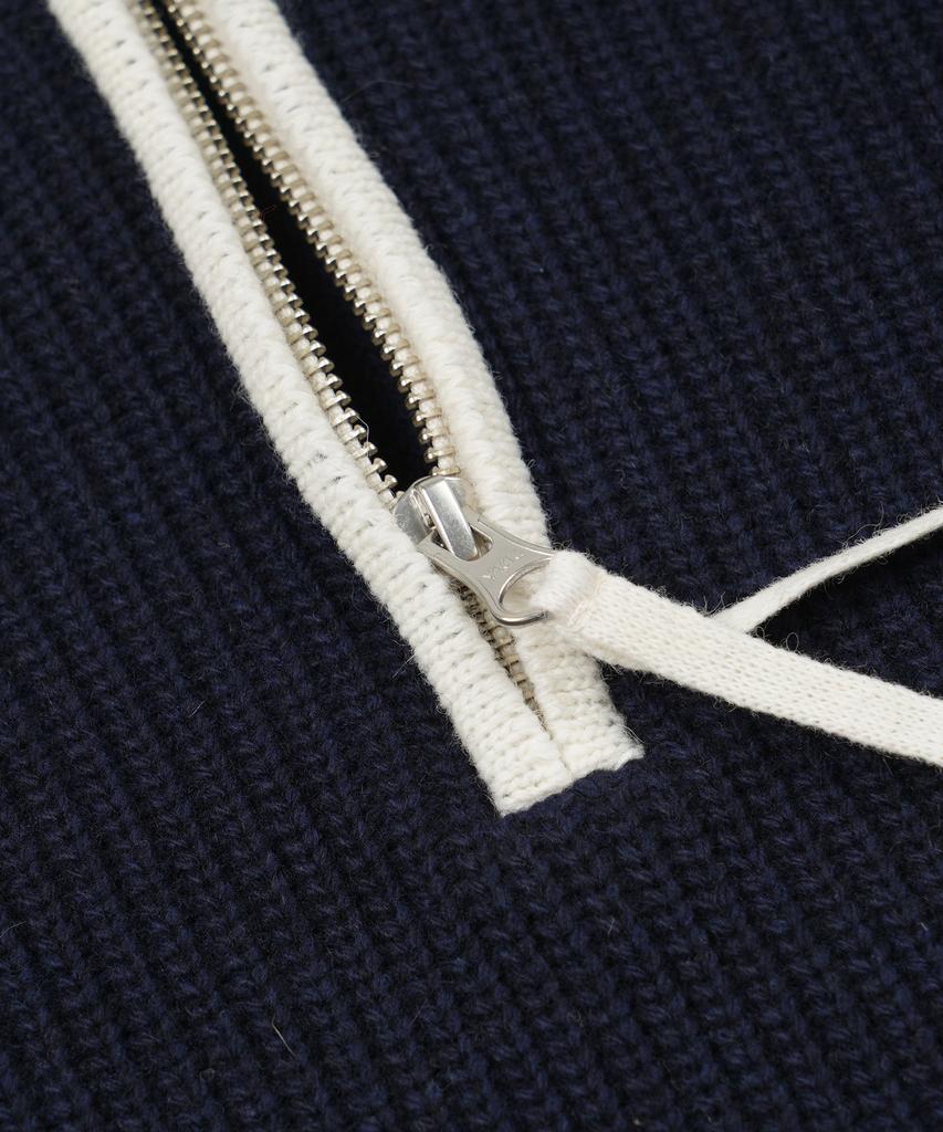 FRIZMWORKS Contrast Collar Half Zip Knit _ Navy