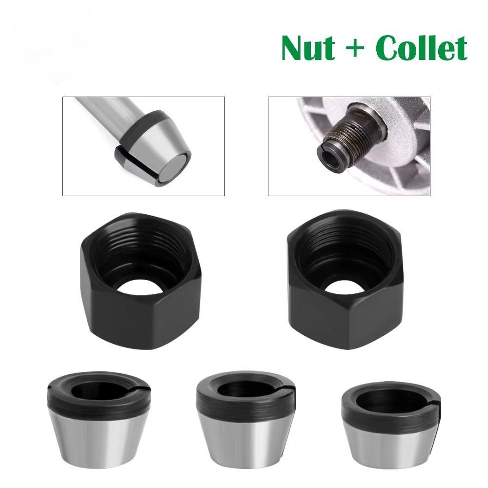 Carbon Steel Collet Chuck 6mm 6.35mm 8mm Electric Router Collet Chuck  Engraving Trimming Machine