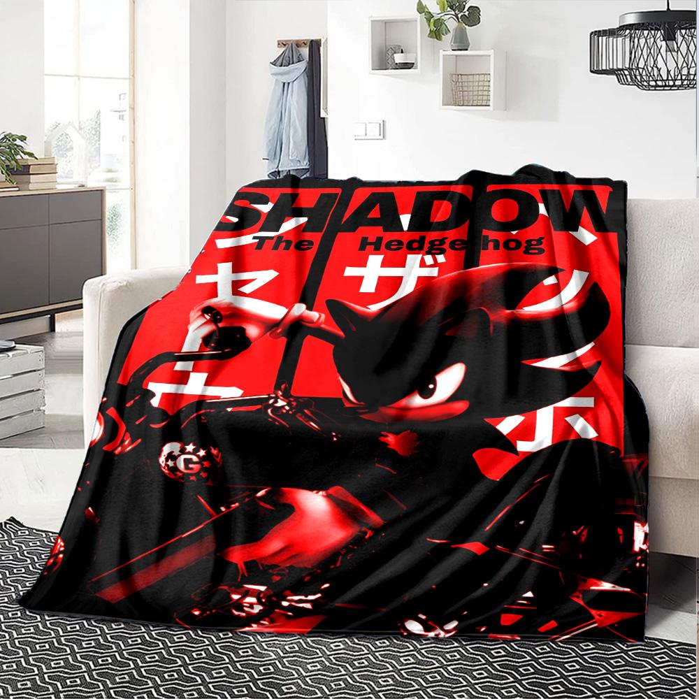 1pc Sonic Hedgehog Adventure Flannel Blanket for Super Soft Cute Comfort Blanket for Travel Bedding Couch Sofa Blanket Y73029