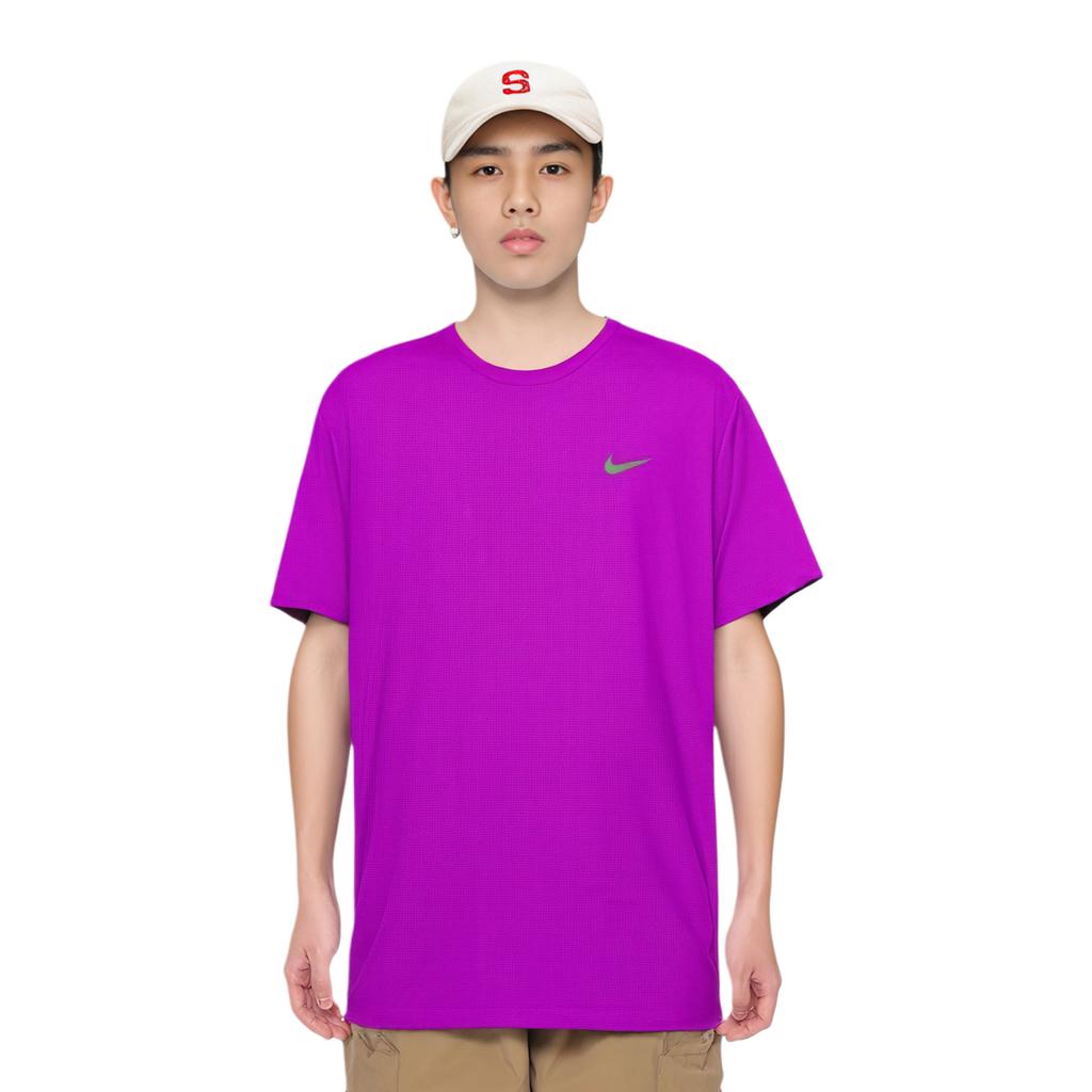 Nike T Shirts Men's Purple Crew Neck Moderate Straight Fit DV9316-551