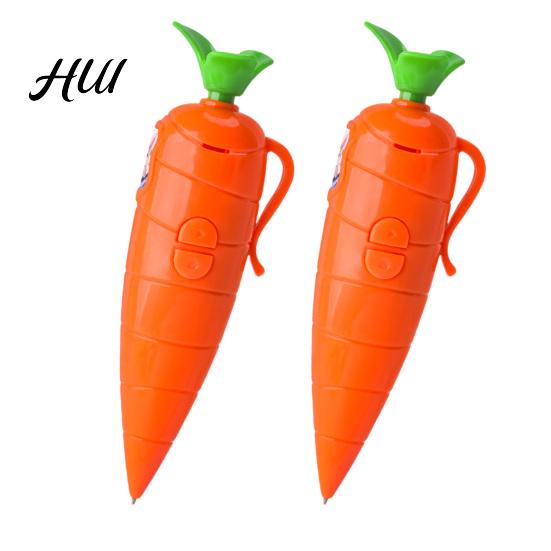 Portable Educational Tool Carrot Shape Voice Recorder Pen with 60-Second Recording Cute Creative Stationery for Kids Ballpoint Students Teachers Funny A