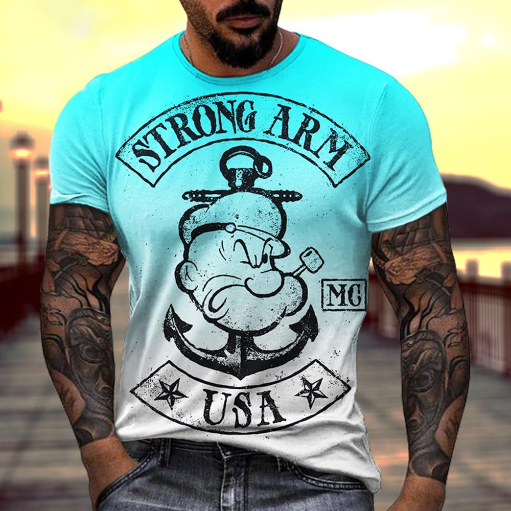 Sommer-Modetrend 3D-Druck süßes und lustiges bedrucktes Muster T-Shirt für Herren, lässiges und bequemes kurzärmeliges T-Shirt