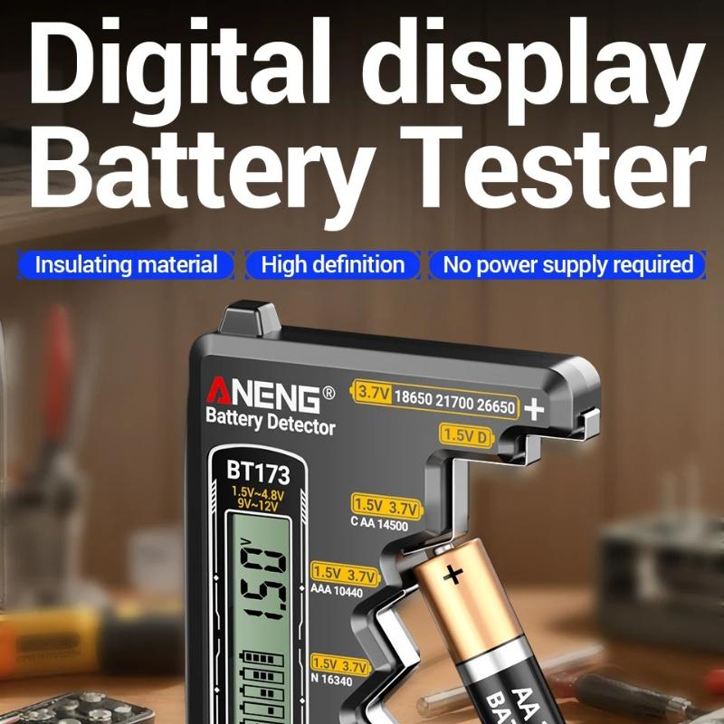 2026 Universal Battery Tester ANENG BT173 Battery Detector Test C D AA AAA N 9V Cell Button Meter Visual Display High Precision Testing Tester Tools