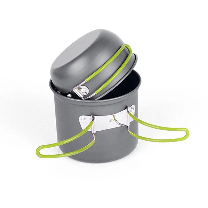 Portable Non-Stick Camping Cookware Set for 1-2 People, 5-Piece, Scratch and Heat Resistant