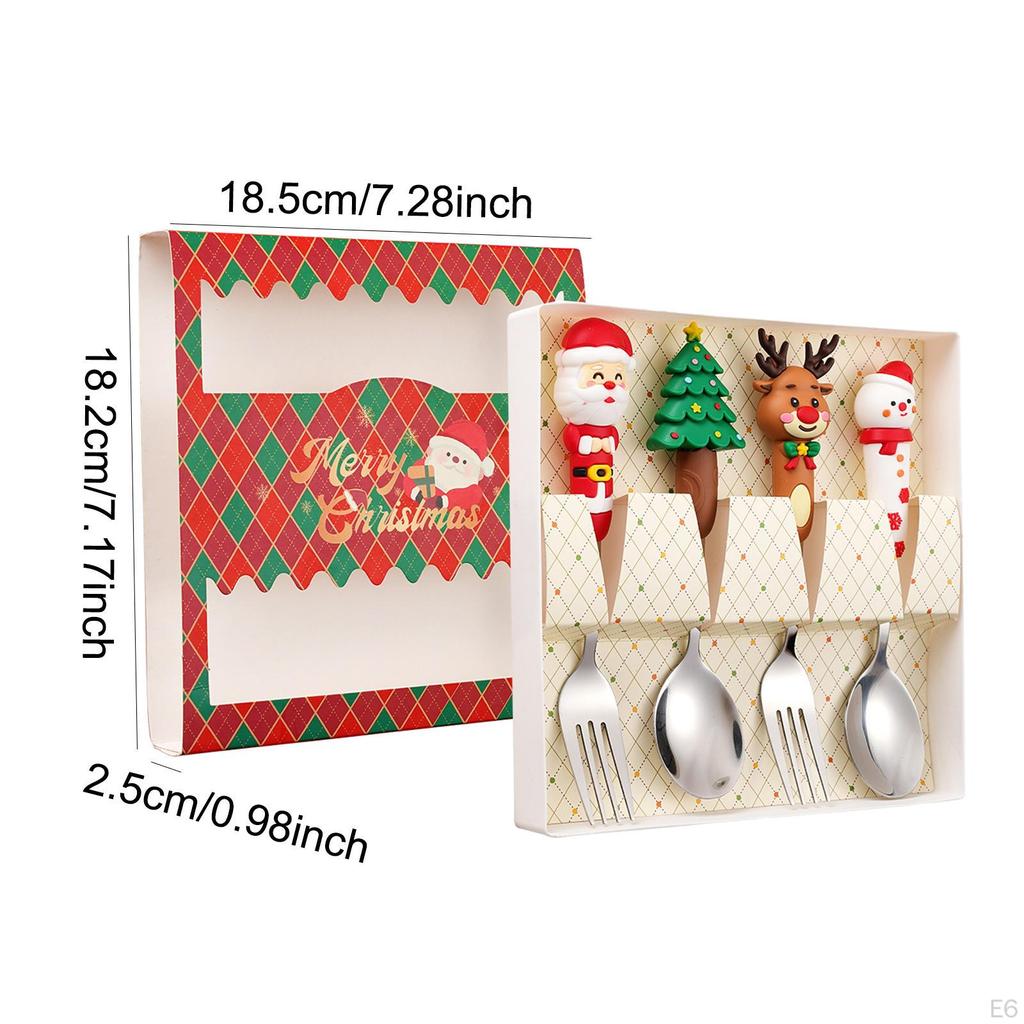4 Piece Christmas Set, Tableware, Decoration, Cutlery, Teaspoon,