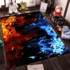 Red and Blue Flame Pattern Carpet, Modern Fire Design Home Decor Rug Suitable for Use As an Anti-slip for Living Room Bedroom Sofas