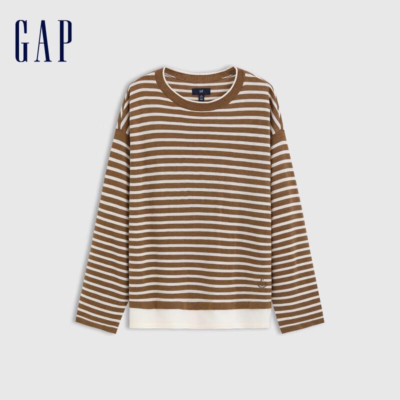 

Женский вязаный свитер в полоску, имитирующий двойку, от Gap L