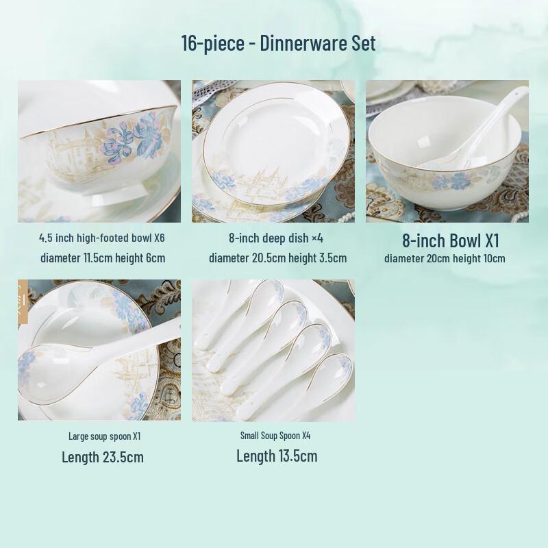 Huazao Baijia 18-Piece Jingdezhen Ceramic Tableware Set