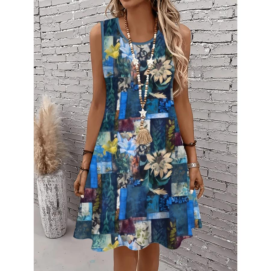 Women'S Sleeveless A-Line Dress Starry Night Black Cat Floral Print Women's Dress Beach Dress Y2k Ladies Clothes Oversized Tops