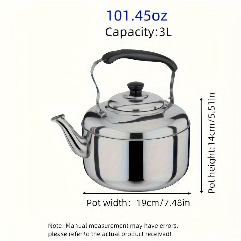 Stainless Steel Large Capacity Teapot - Versatile Kettle for Induction & Gas Stove, Heat-Retaining Design, Home & Restaurant Use