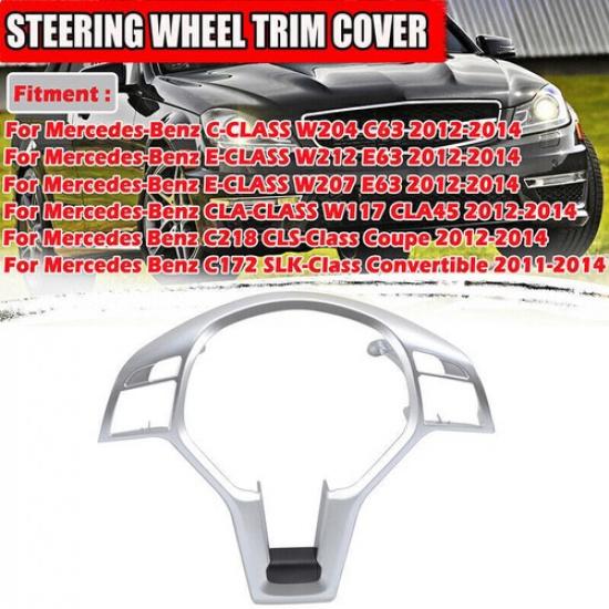 Chrome For Mercedes W176 W204 W212 2012-14 Steering Wheel Cover Trim