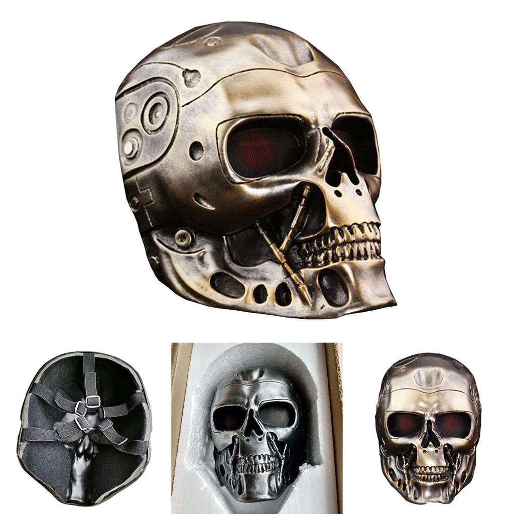 Halloween Terminator Maske Vollgesichts-Harz-Kostümmaske für Partys und Rollenspiele