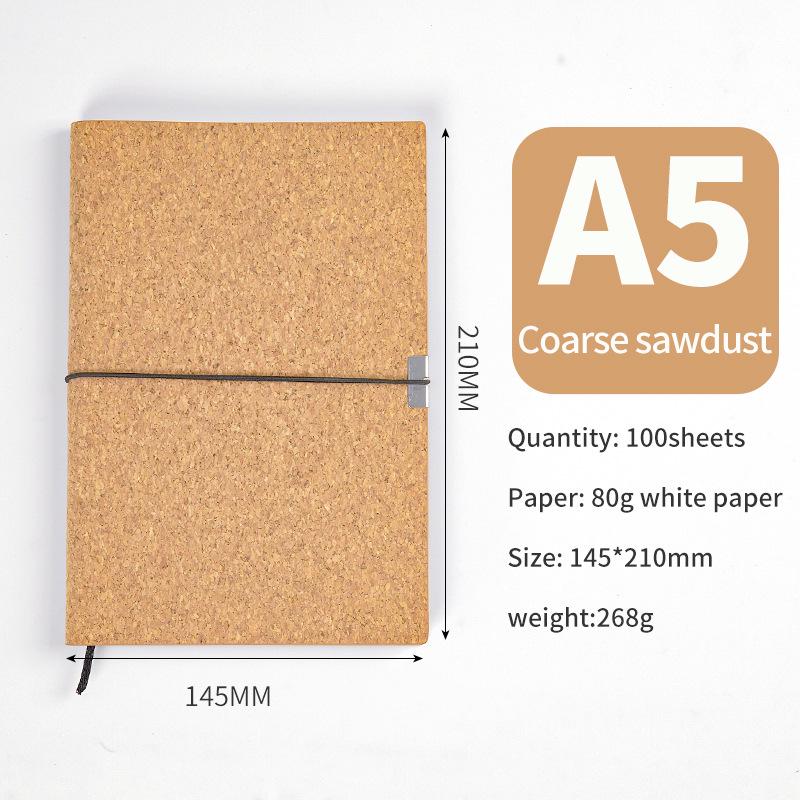 Eco-Friendly Floral Cork Journal with Cross-Binding Strap - Customizable Business Gift Notebook