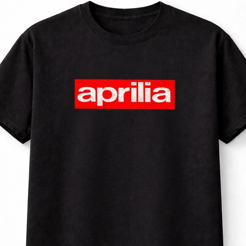 Aprilia Logo Graphic Unisex Motorcycle Racing Black TShirt S
