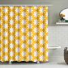 Yellow White Flower Shower Curtain Waterproof Bathroom Decor Printing Pattern Durable Polyester Fabric Home Decoration 72 Length