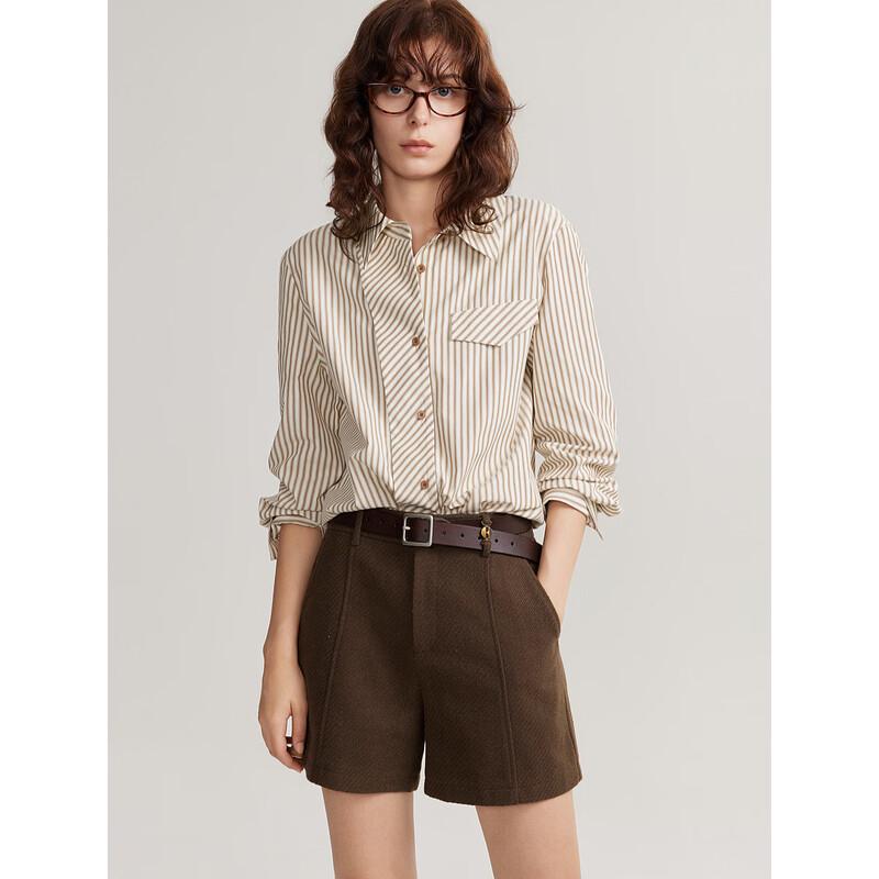 ELLE Women s French Design Striped Shirt L