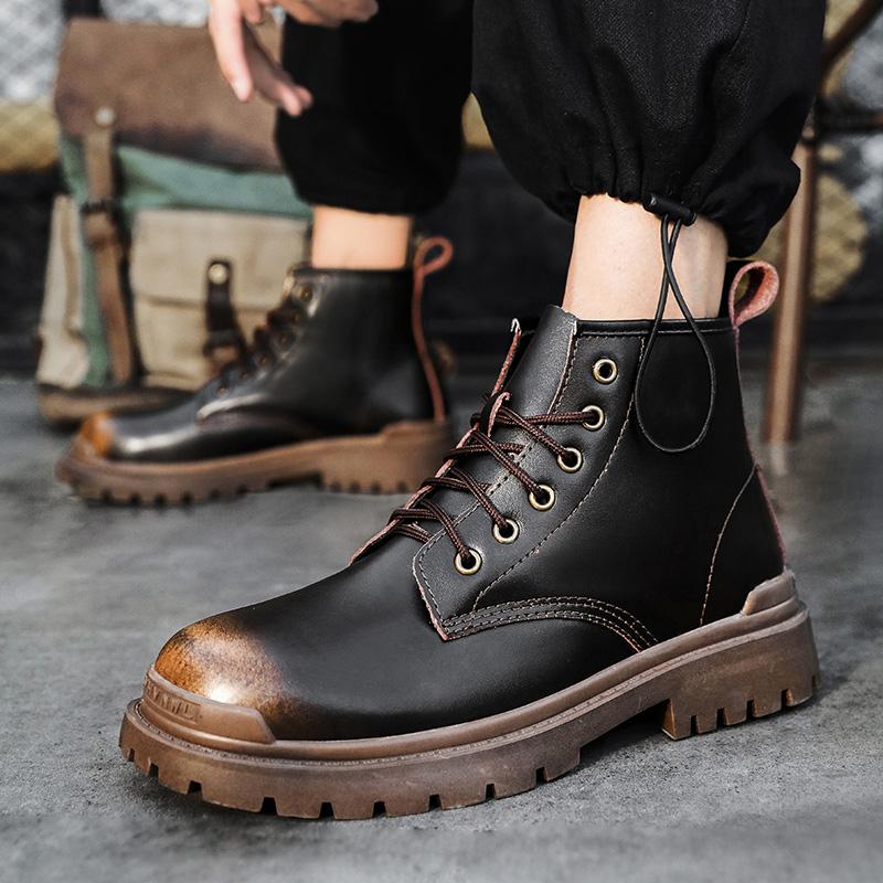 Pánské nové kožené outdoorové sportovní boty Boty pro volný čas Business Kožená deska Boty Boty