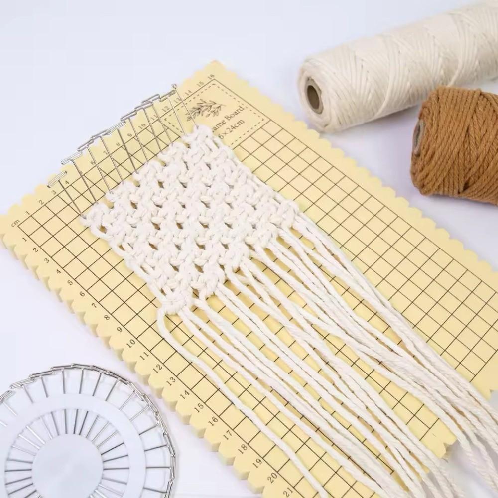 DIY Craft Thick Foam Macrame Board and Pins Kit 6x9in Portable Grid Board Fixed Reusable Knotting Board DIY Craft
