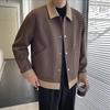 Men's Autumn and Winter Trendy New Contrast Color Jacket Light Luxury Fashion Simple Casual Lapel Jacket