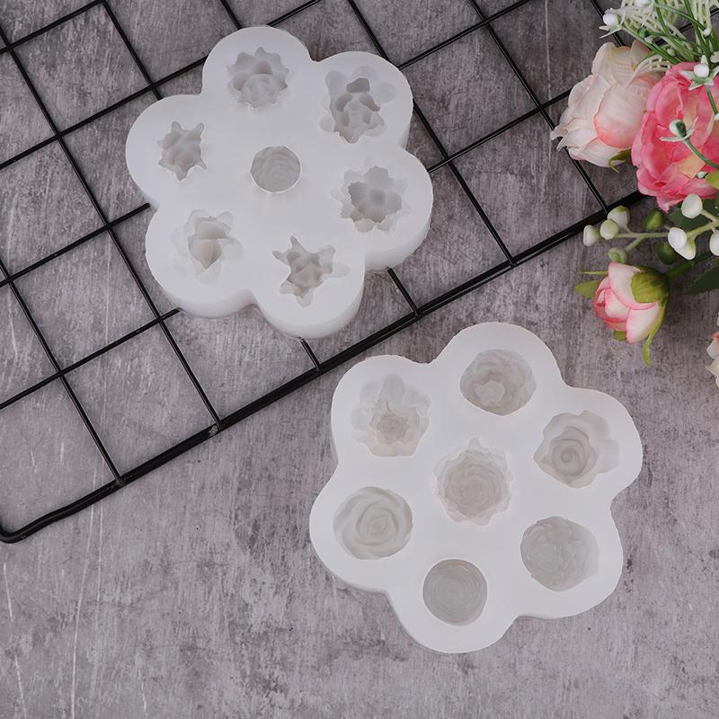 Flower Silicone Molds 3D Rose Peony Chocolate Cake Baking Mold Handmade Candle Soap Gypsum Resin Handicraft Making Tools