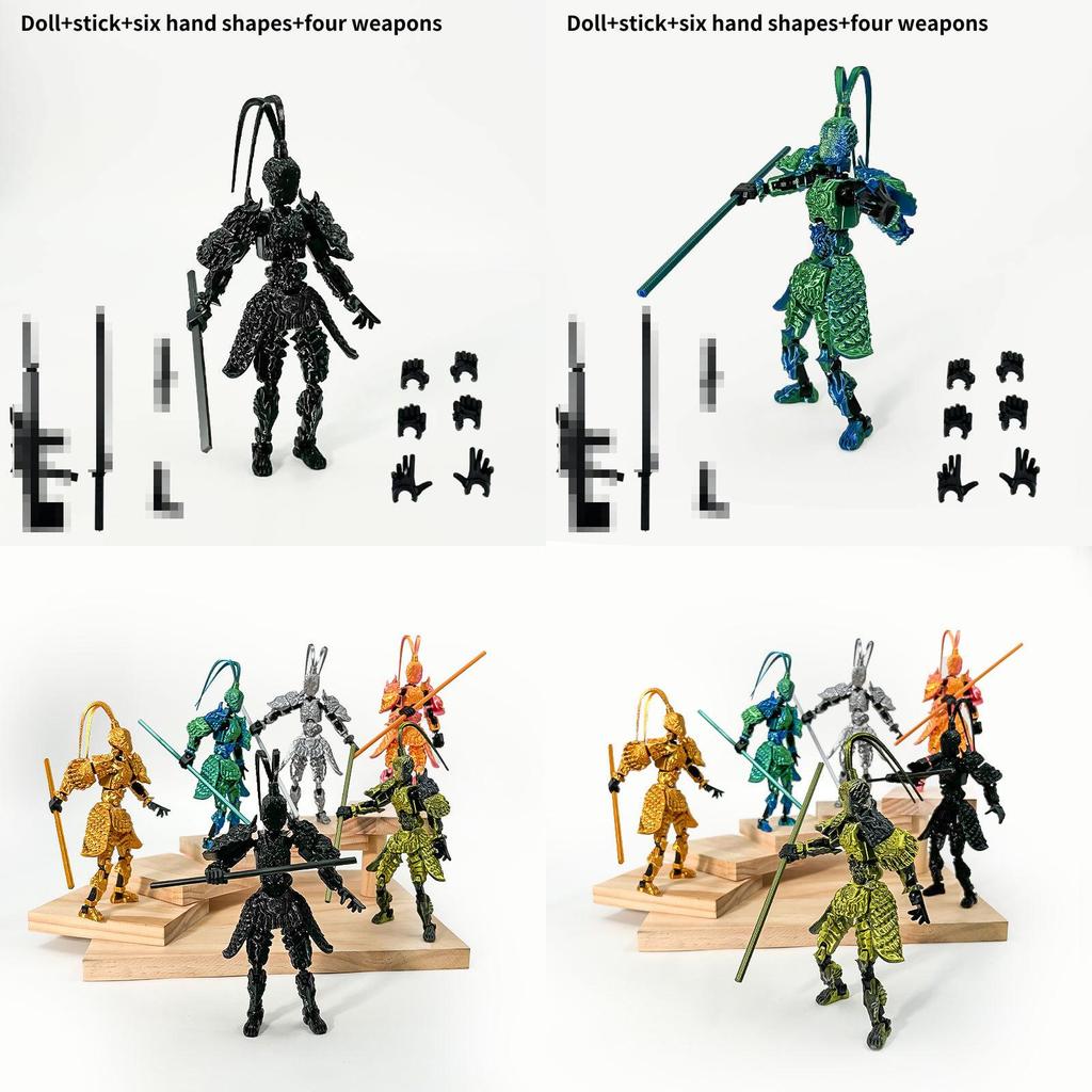 Hochwertige Schwarze Mythologie Wukong Gelenkige Actionfigur Sammlerspielzeug Set